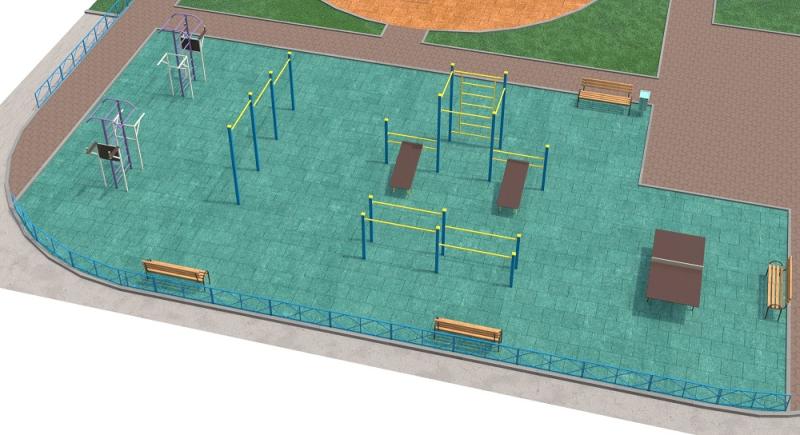 Проект спортивной площадки с столом теннисным в Владикавказе