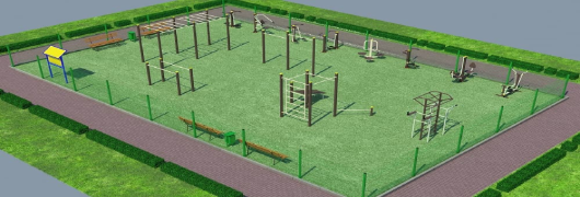 Проект спортивной воркаут площадки с уличными тренажерами в Владикавказе