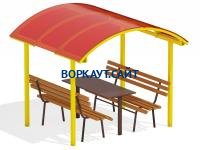 Стол и лавки под навесом МАФ 4005 в Владикавказе