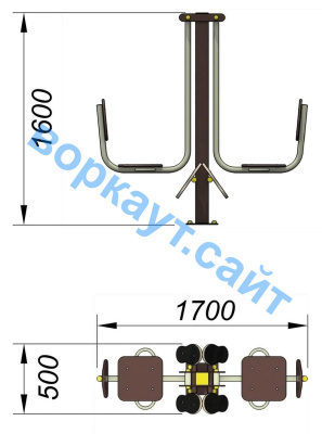 Уличный тренажер "Жим ногами горизонтальный " УТ 003 в Владикавказе