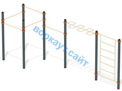 Воркаут турники с шведской стенкой и рукоходом  ВС-21 в Владикавказе