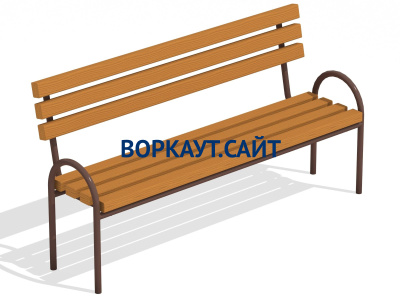 Парковая лавочка со спинкой МАФ 1605 в Владикавказе