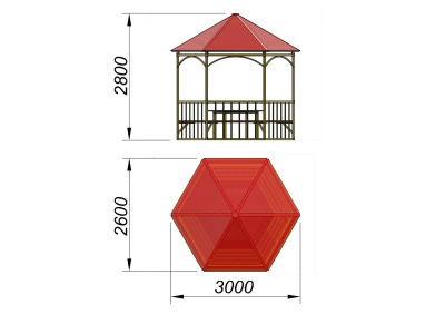 Беседка со столом и лавками МАФ 4121 в Владикавказе