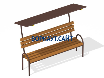 Лавочка под навесом МАФ 1607 в Владикавказе