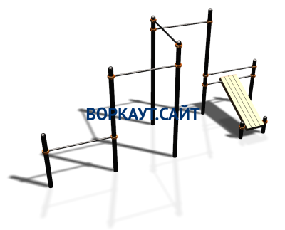 Воркаут комплекс разноуровневых турников со скамьей для пресса ВС-37 в Владикавказе