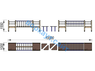 Детский спортивный комплекс Двойной мостик ДСК 3115 в Владикавказе