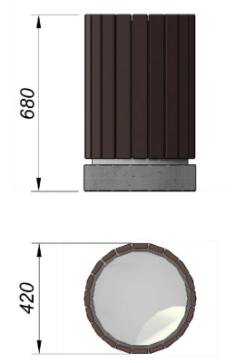 Урна деревянная круглая с бетонным основанием МАФ 1632 в Владикавказе