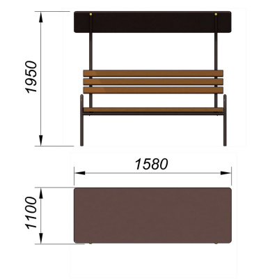 Лавочка под навесом МАФ 1607 в Владикавказе