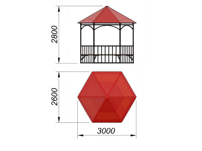 Беседка с лавками и полом МАФ 4122 в Владикавказе