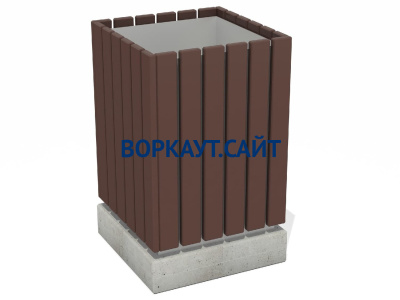 Урна деревянная квадратная с бетонным основанием МАФ 1633 в Владикавказе