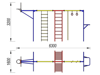 Гимнастический комплекс с баскетбольным щитом МАФ 3001 в Владикавказе Гимнастический комплекс с баскетбольным щитом МАФ 3001 в Владикавказе